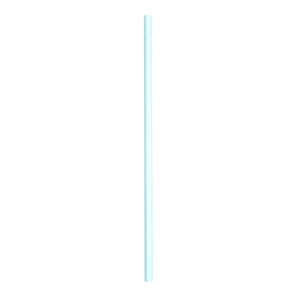 Bev Tek Light Mint Paper Straw - Biodegradable, 6mm - 7 3/4" - 25 count box