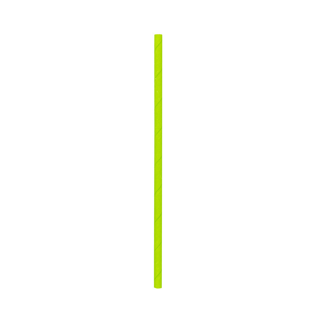 Bev Tek Lime Paper Straw - Biodegradable, 6mm - 7 3/4" - 25 count box