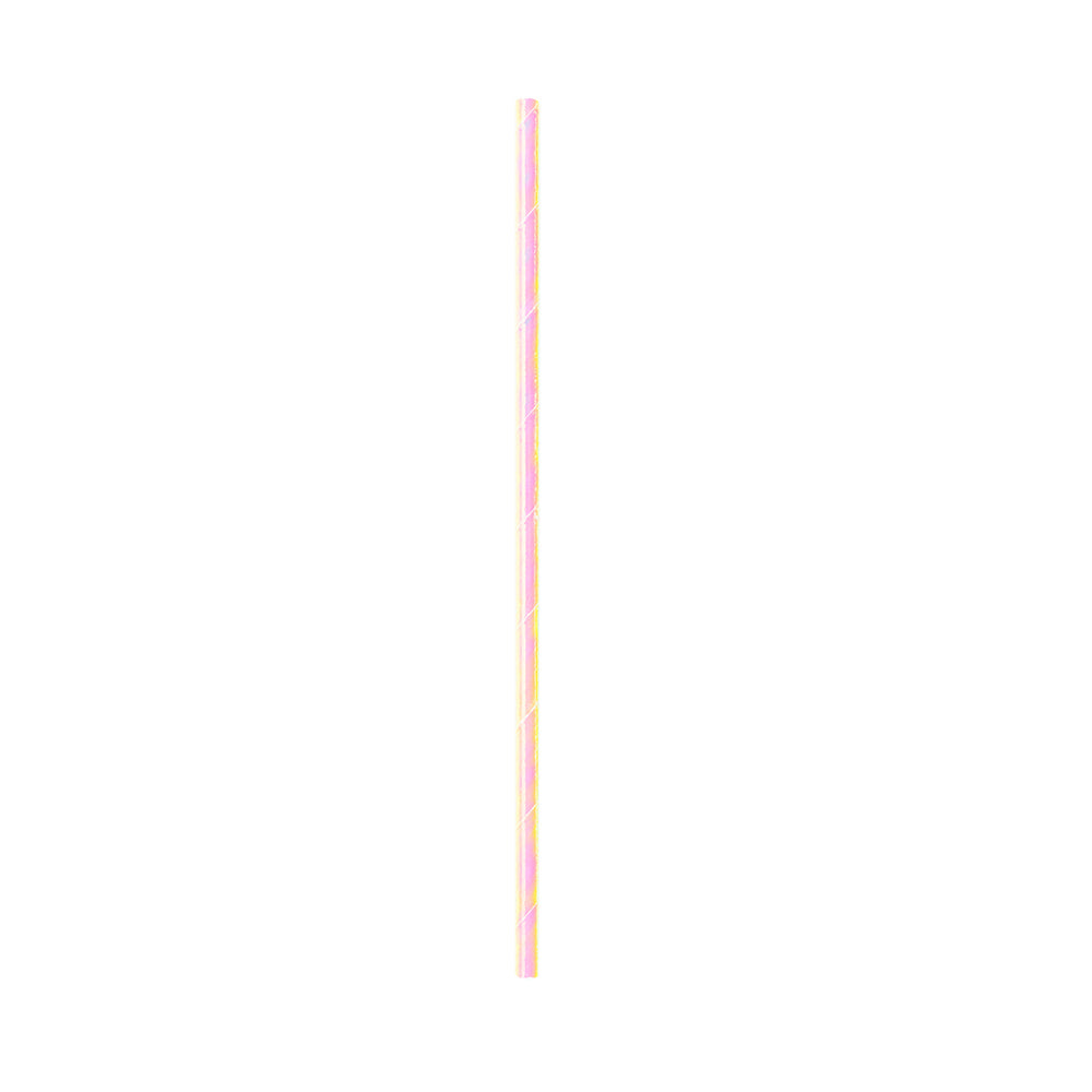 Bev Tek Metallic Opal Paper Straw - 6mm - 7 3/4" - 25 count box