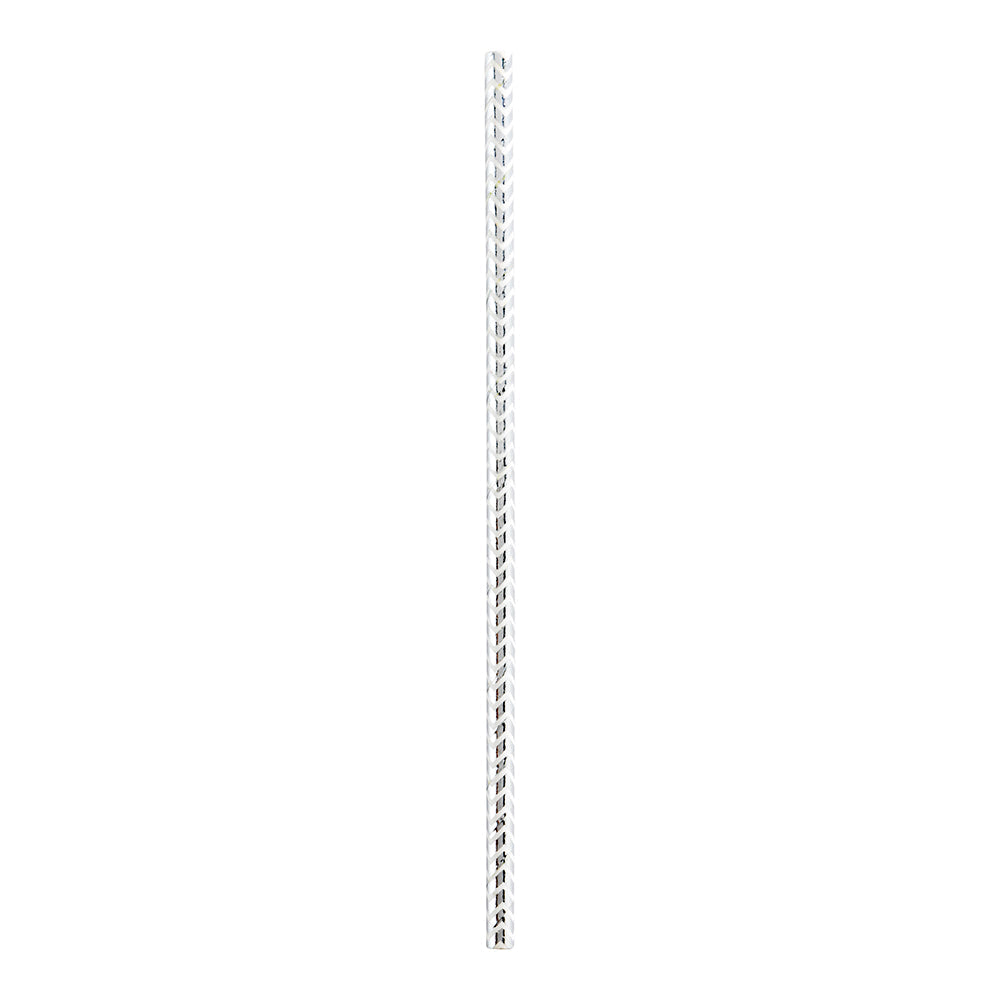 Bev Tek Metallic Silver Paper Straw - Zig Zags, 6mm - 7 3/4" - 25 count box