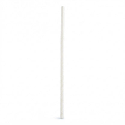 Bev Tek White Paper Straw - Wrapped, Biodegradable, 6mm - 7 3/4" - 1000 count box