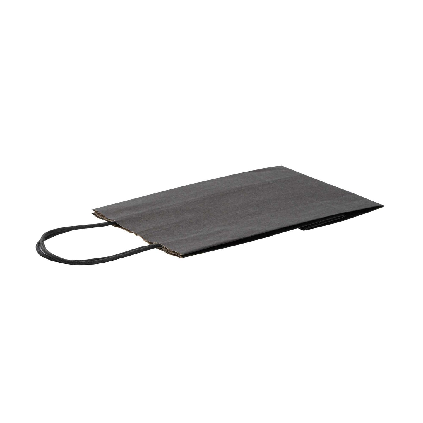 Saving Nature Black Paper Small Retail Bag - with Handles - 6" x 3 1/4" x 8 1/4" - 100 count box