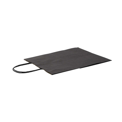 Saving Nature Black Paper Medium Retail Bag - with Handles - 10" x 6 3/4" x 12" - 100 count box