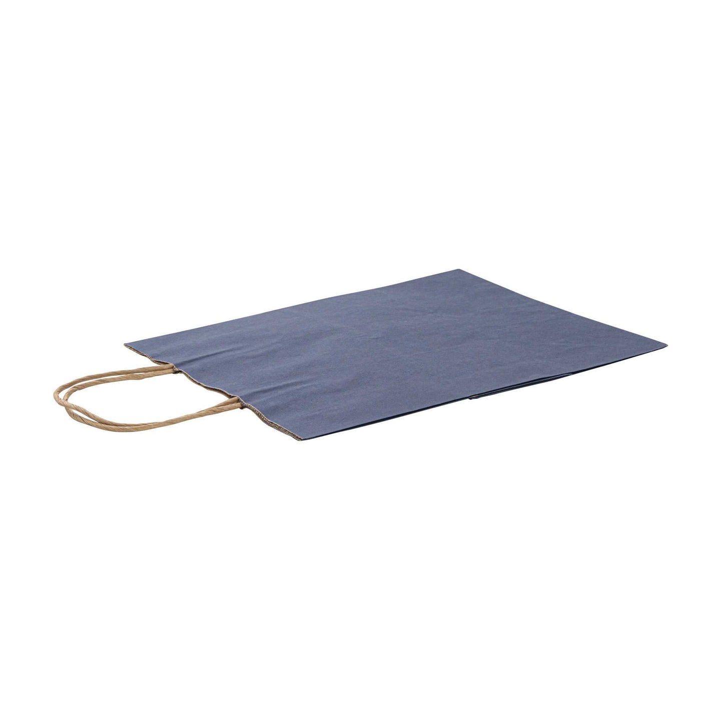 Saving Nature Dark Blue Paper Medium Retail Bag - with Handles - 10" x 6 3/4" x 12" - 100 count box