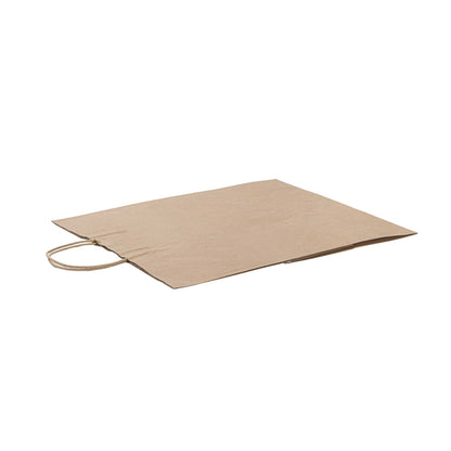 Saving Nature Kraft Paper Large Retail Bag - with Handles - 16" x 9 3/4" x 17 1/4" - 100 count box