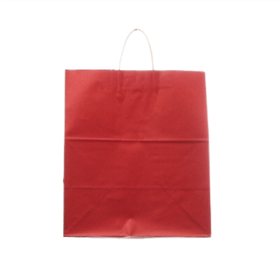 Saving Nature Red Paper Large Retail Bag - with Handles - 16" x 9 3/4" x 17 1/4" - 100 count box