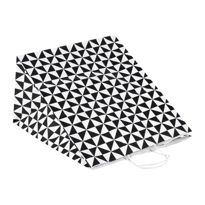Vogue White Paper Large Shopping Bag - Black Geo Print, with Handles - 16" x 9 3/4" x 17 1/4" - 100 count box
