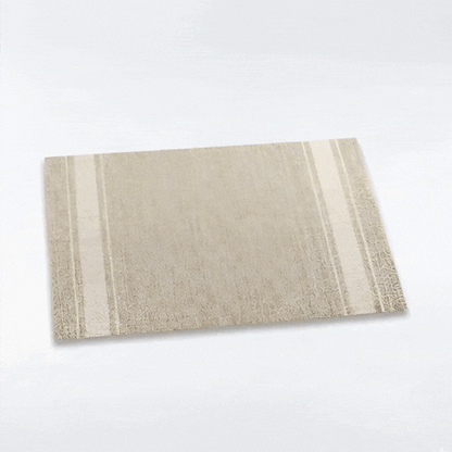 French Countryside Khaki Vinyl Woven Placemat - with Eggshell Stripe - 16" x 12" - 6 count box