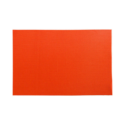 Carmel Mesh Tangerine Vinyl Woven Placemat - 16" x 12" - 6 count box