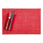 Carmel Mesh Red Vinyl Woven Placemat - with Khaki Threads - 16" x 12" - 6 count box