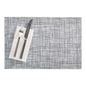 Carmel Mesh White Vinyl Woven Placemat - with Black Threads - 16" x 12" - 6 count box