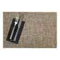 Carmel Mesh Smoked Gold Vinyl Woven Placemat - with White Threads - 16" x 12" - 6 count box