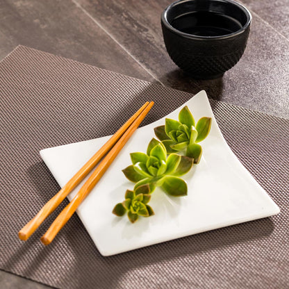 Carmel Mesh Slate Vinyl Woven Placemat - 16" x 12" - 6 count box