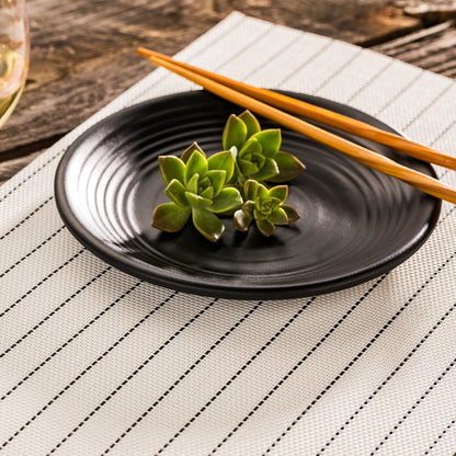 Carmel Mesh White Vinyl Woven Placemat - Pick Stitch - 16" x 12" - 6 count box