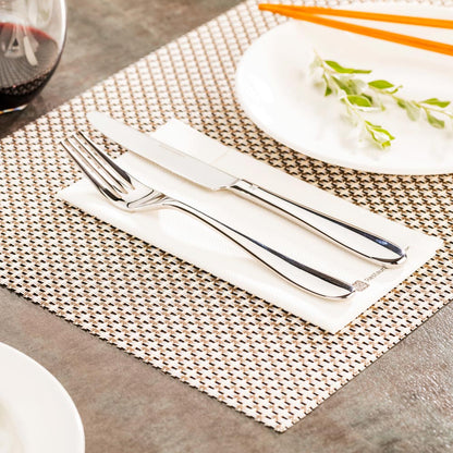 Amalfi Basketweave Limestone Vinyl Woven Placemat - 16" x 12" - 6 count box