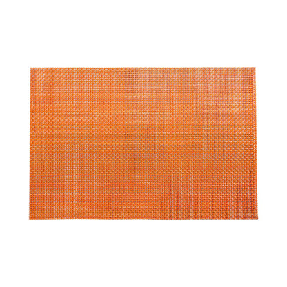 Amalfi Basketweave Papaya Vinyl Woven Placemat - 16" x 12" - 6 count box