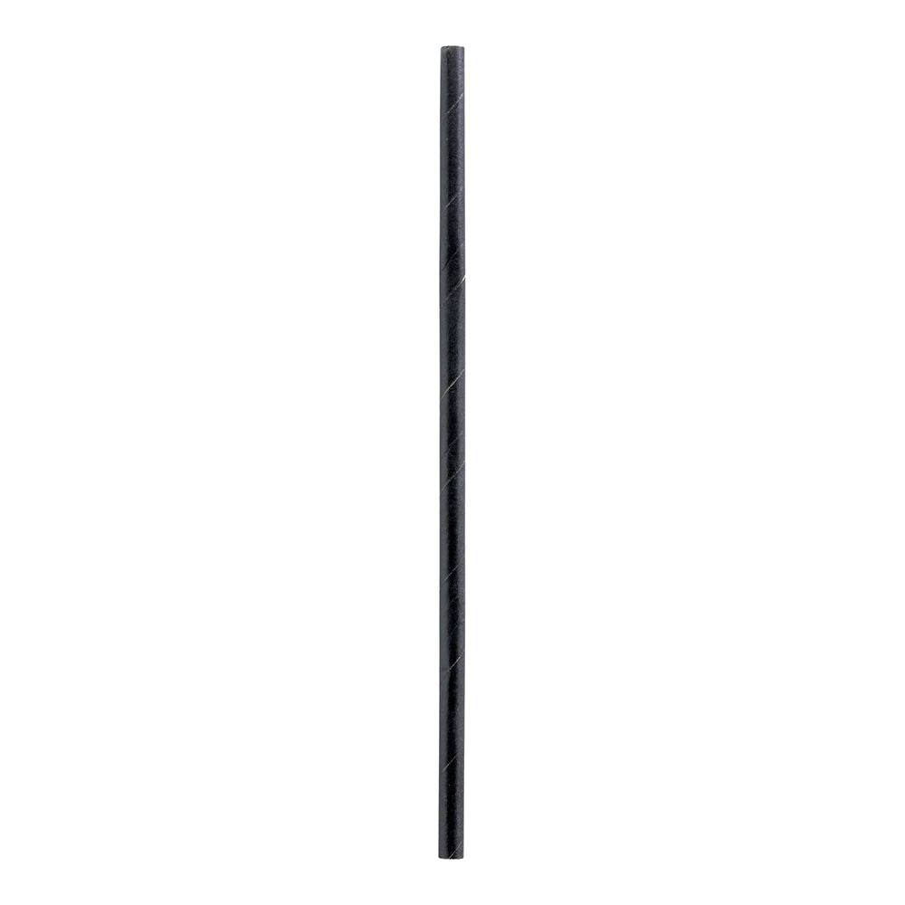 Bev Tek Black Paper Straw - Biodegradable, 6mm - 7 3/4" - 100 count box