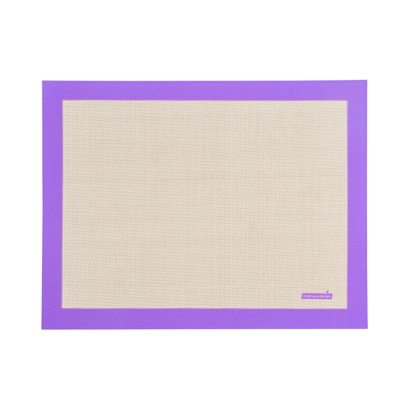 Pastry Tek Rectangle Tan and Purple Silicone Half Size Baking Mat - Allergen Safe, Color-Coded - 11 3/4" x 15 3/4" - 1 count box