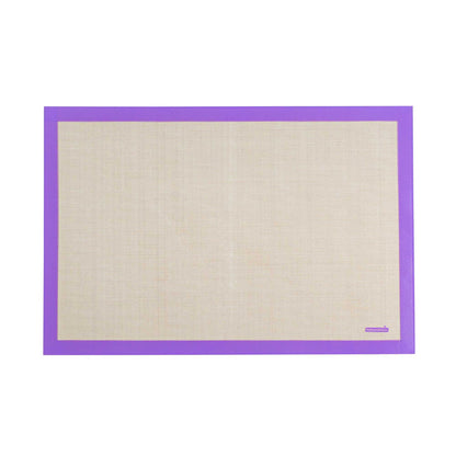 Pastry Tek Rectangle Tan and Purple Silicone Full Size Baking Mat - Allergen Safe, Color-Coded - 15 3/4" x 23 1/2" - 1 count box