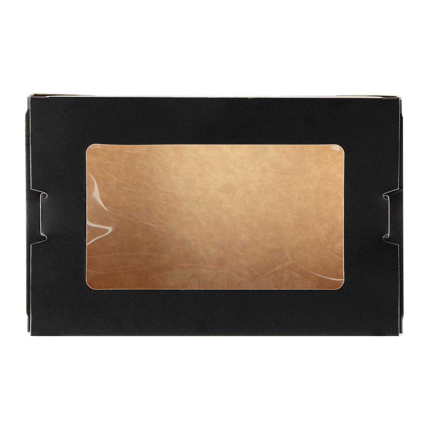 Cafe Vision 21 oz Black Paper Small Take Out Container - Hinge Lock - 6 1/4" x 4" x 1 3/4" - 50 count box
