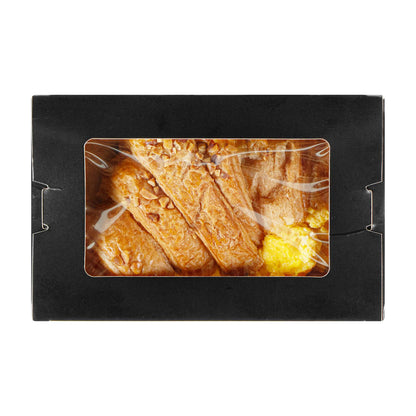 Cafe Vision 21 oz Black Paper Small Take Out Container - Hinge Lock - 6 1/4" x 4" x 1 3/4" - 200 count box