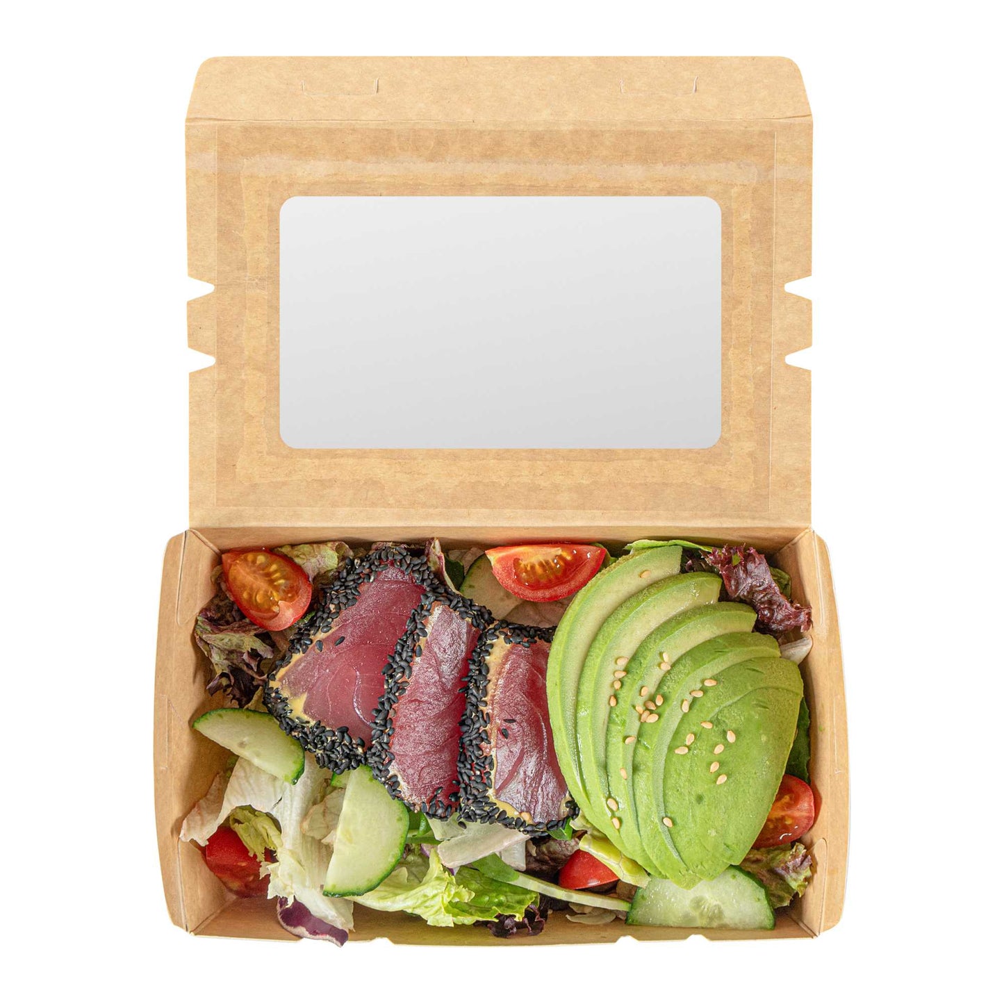 Cafe Vision 21 oz Gray Paper Take Out Container - Hinge Lock - 6 1/4" x 4" x 1 3/4" - 200 count box
