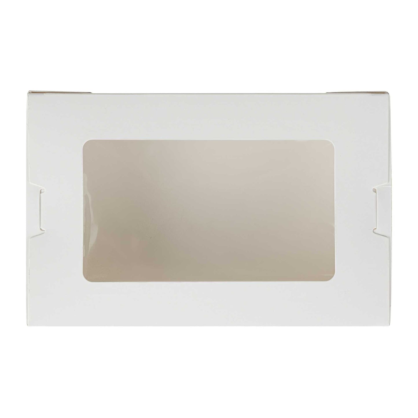 Cafe Vision 21 oz White Paper Small Take Out Container - Hinge Lock - 6 1/4" x 4" x 1 3/4" - 50 count box