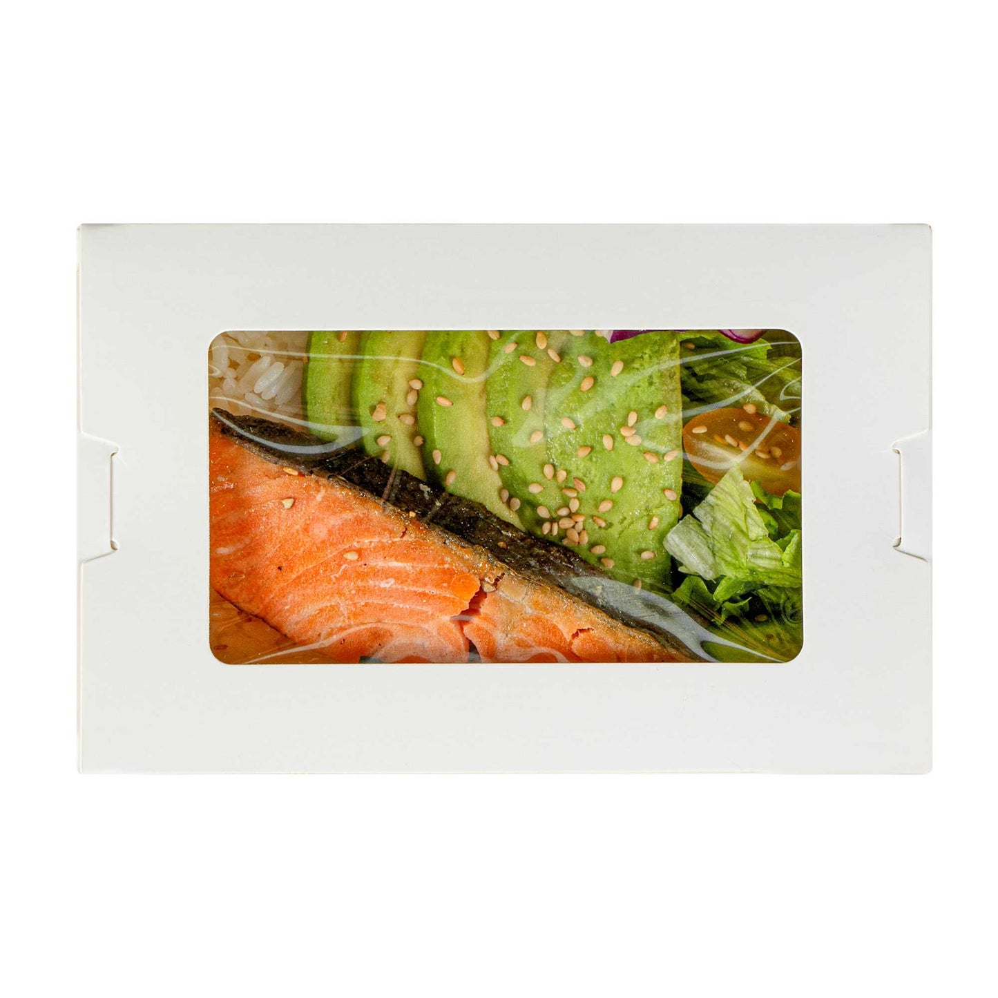 Cafe Vision 21 oz White Paper Small Take Out Container - Hinge Lock - 6 1/4" x 4" x 1 3/4" - 200 count box