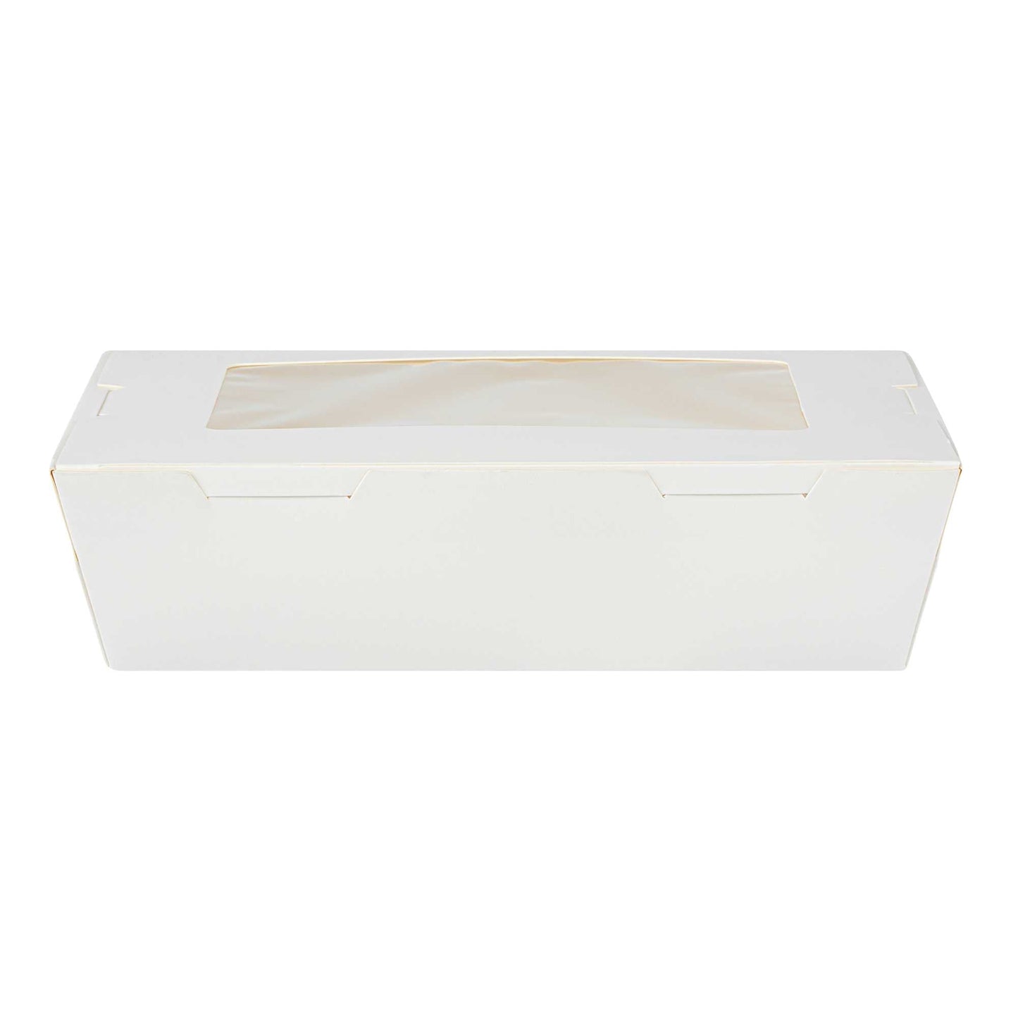 Cafe Vision 42 oz White Paper Medium Take Out Container - Hinge Lock - 8" x 5 1/2" x 2" - 50 count box