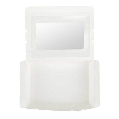 Cafe Vision 42 oz White Paper Medium Take Out Container - Hinge Lock - 8" x 5 1/2" x 2" - 50 count box