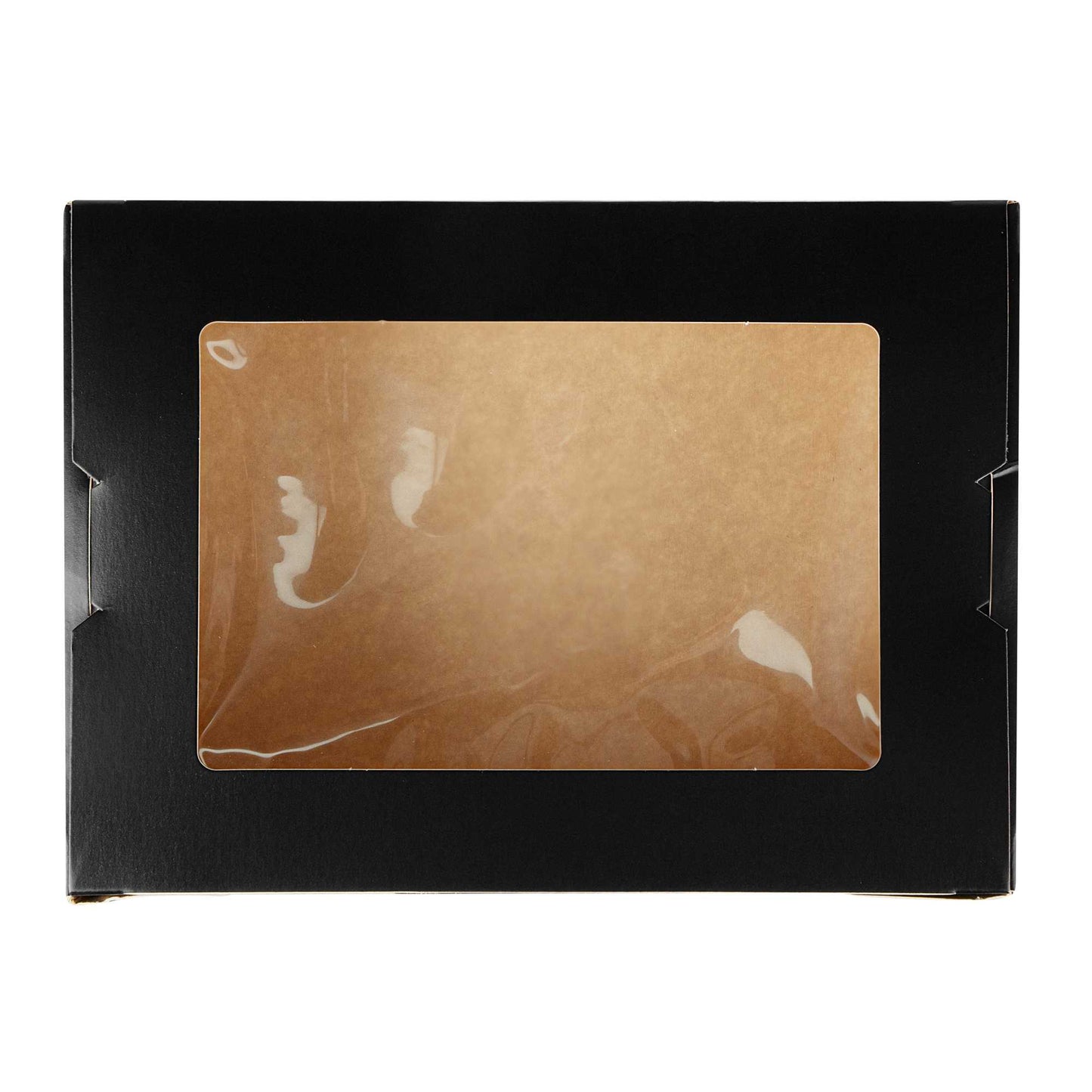 Cafe Vision 71 oz Black Paper Large Take Out Container - Hinge Lock - 8 3/4" x 6 1/2" x 2 1/2" - 50 count box