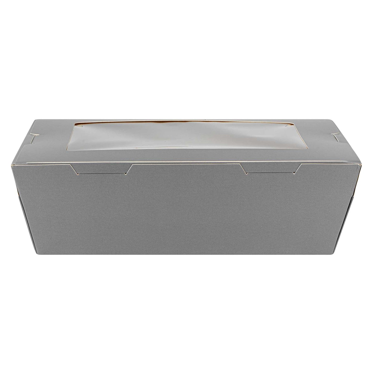Cafe Vision 71 oz Gray Paper Take Out Container - Hinge Lock - 8 3/4" x 6 1/2" x 2 1/2" - 50 count box