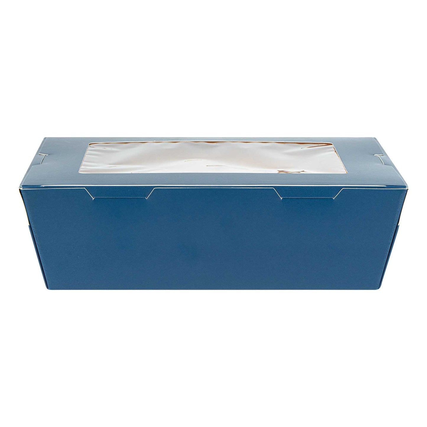 Cafe Vision 71 oz Midnight Blue Paper Large Take Out Container - Hinge Lock - 8 3/4" x 6 1/2" x 2 1/2" - 50 count box