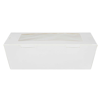 Cafe Vision 71 oz White Paper Large Take Out Container - Hinge Lock - 8 3/4" x 6 1/2" x 2 1/2" - 200 count box