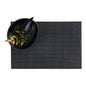 Amalfi Basketweave Silver Pinstripe Black Vinyl Woven Placemat - with Silver Threads - 16" x 12" - 6 count box