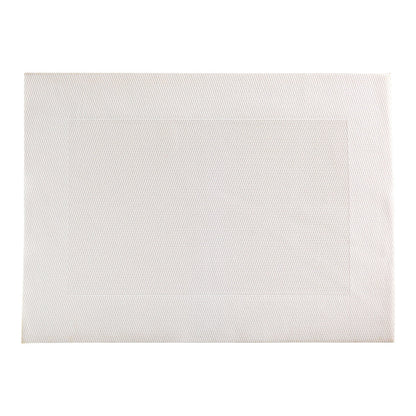Geneva Frame Bright White Vinyl Woven Placemat - 16" x 12" - 6 count box