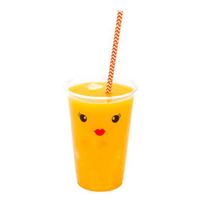 Bev Tek Orange Paper Straw - Zig Zags, Biodegradable, 6mm - 7 3/4" - 25 count box
