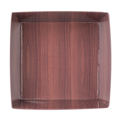 Matsuri Vision Wood Grain Paper Small Sushi Container - 3 3/4" x 3 3/4" x 1 1/2" - 100 count box