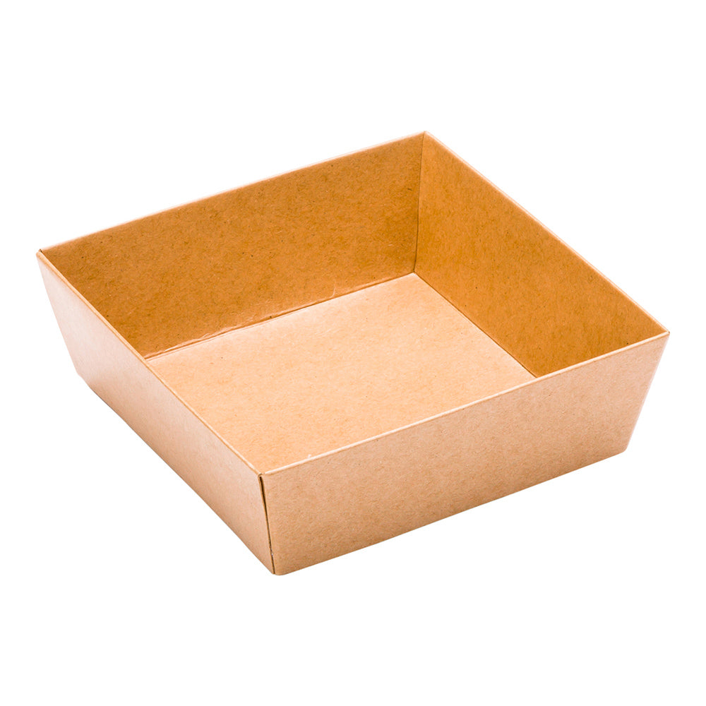 Matsuri Vision Kraft Paper Small Sushi Container - 3 3/4" x 3 3/4" x 1 1/2" - 100 count box