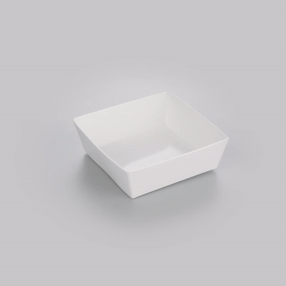 Matsuri Vision White Paper Small Sushi Container - 3 3/4" x 3 3/4" x 1 1/2" - 100 count box