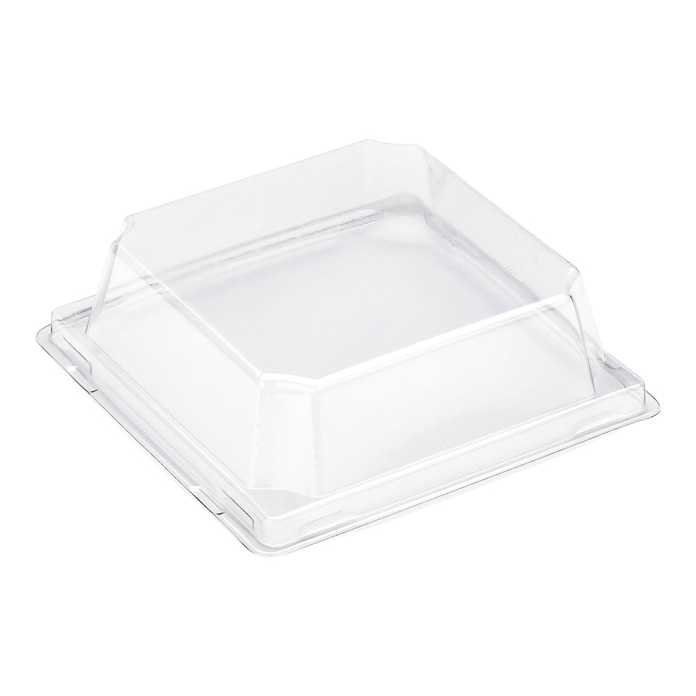 Matsuri Vision Clear Plastic Lid - Fits Small Sushi Container - 3 1/2" x 3 1/2" x 1 1/2" - 100 count box