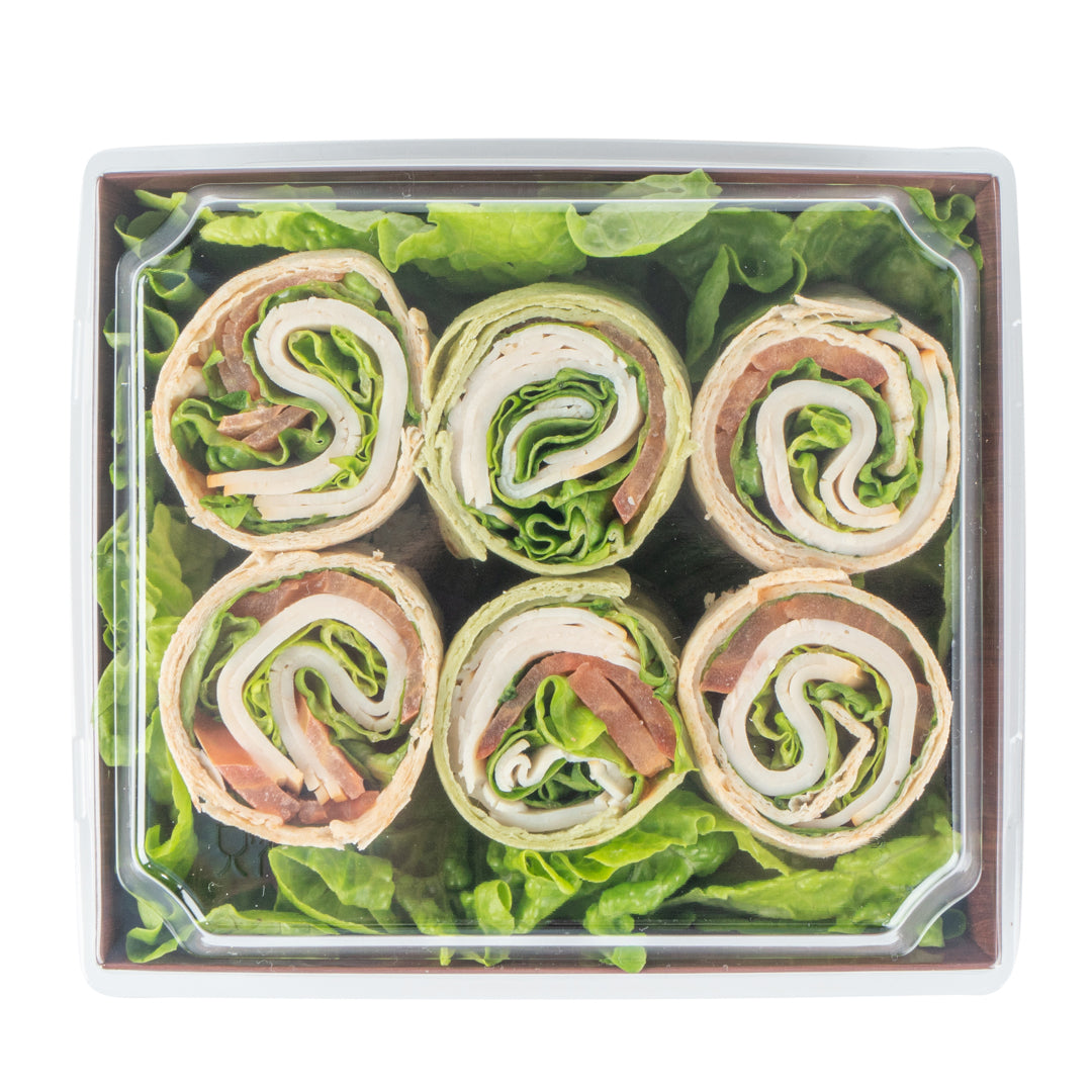 Matsuri Vision Wood Grain Paper Large Sushi Container - 5" x 4 1/2" x 1 1/2" - 100 count box