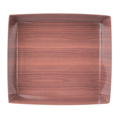 Matsuri Vision Wood Grain Paper Large Sushi Container - 5" x 4 1/2" x 1 1/2" - 100 count box