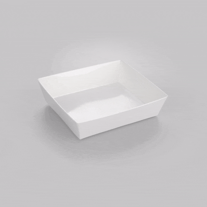 Matsuri Vision White Paper Large Sushi Container - 5" x 4 1/2" x 1 1/2" - 100 count box
