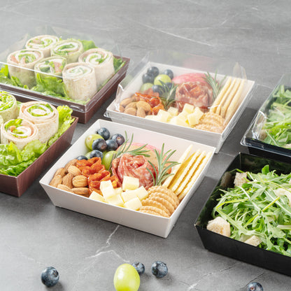 Matsuri Vision White Paper Large Sushi Container - 5" x 4 1/2" x 1 1/2" - 100 count box