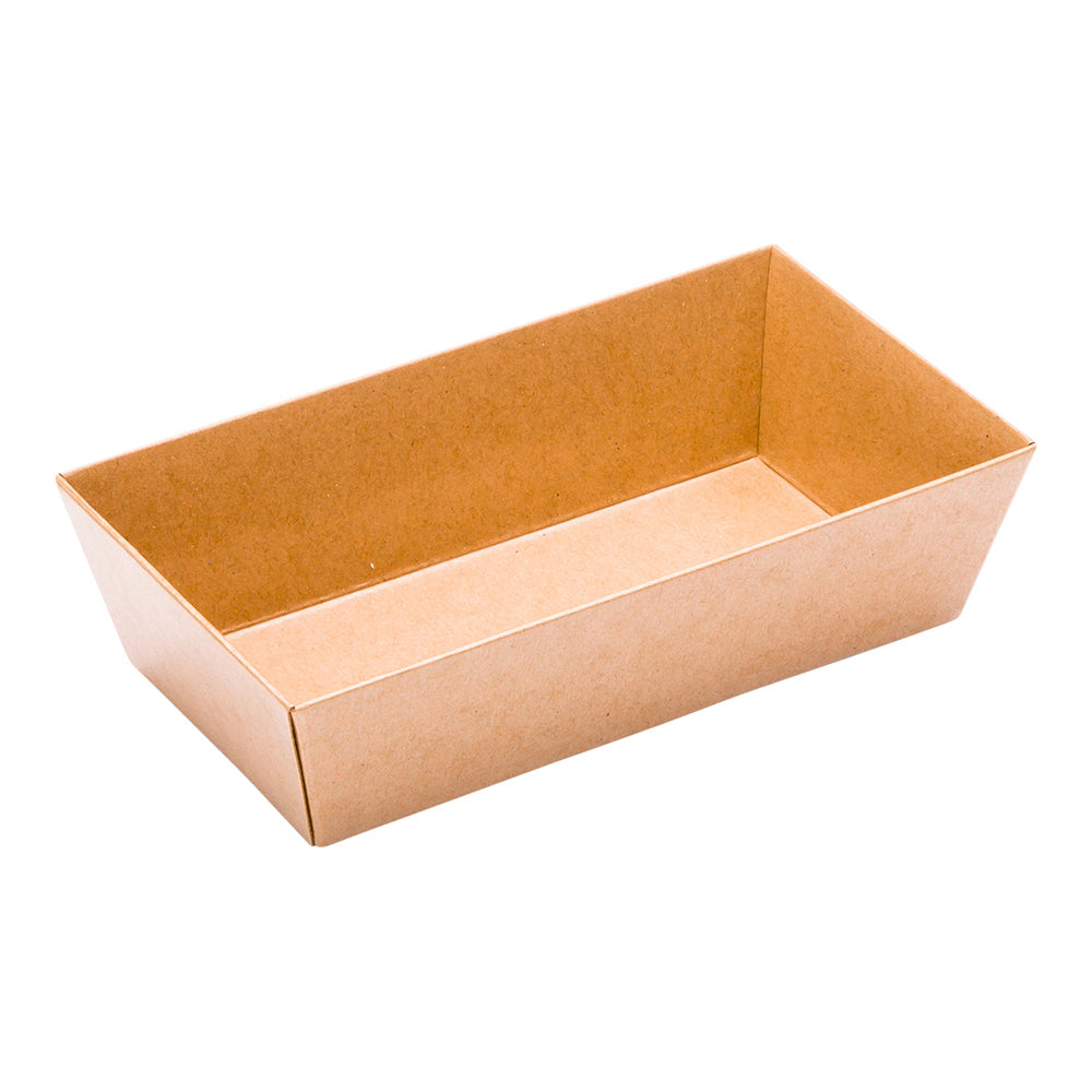 Matsuri Vision Rectangle Kraft Paper Small Sushi Container - 4 3/4" x 2 1/2" x 1 1/2" - 100 count box
