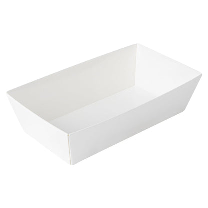 Matsuri Vision Rectangle White Paper Small Sushi Container - 4 3/4" x 2 1/2" x 1 1/2" - 100 count box