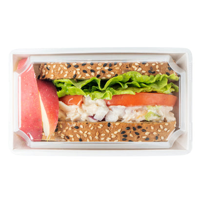 Matsuri Vision Rectangle White Paper Small Sushi Container - 4 3/4" x 2 1/2" x 1 1/2" - 100 count box