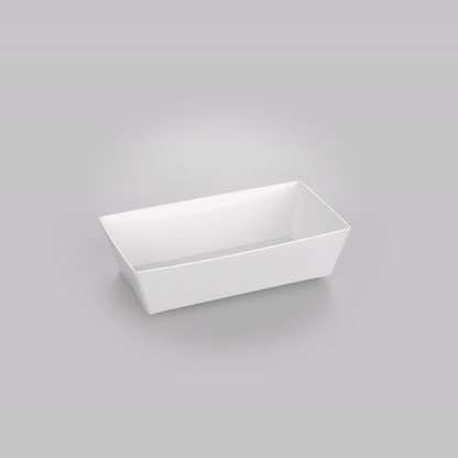 Matsuri Vision Rectangle White Paper Small Sushi Container - 4 3/4" x 2 1/2" x 1 1/2" - 100 count box