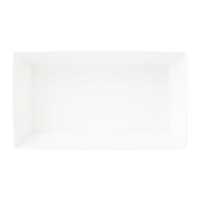 Matsuri Vision Rectangle White Paper Small Sushi Container - 4 3/4" x 2 1/2" x 1 1/2" - 100 count box